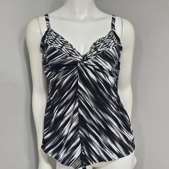 Miraclesuit Love Knot Printed DD Underwire Tankini Top - Warp Speed - Picture 2 of 11